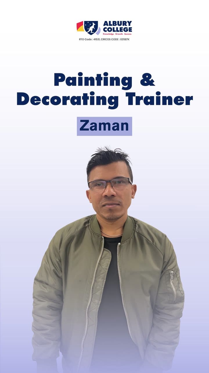 Albury College reel cover: Painting & Decorating Trainer, Zaman
