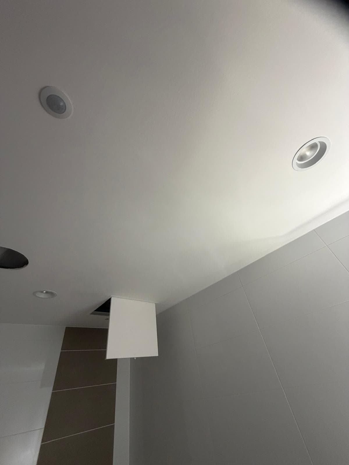 Repaired ceiling painted and finished